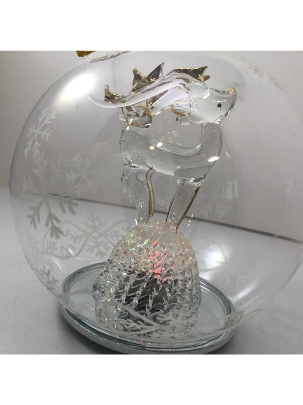 5" led glass ornament blown glass reindeer HSN discontinued Hard to Find - Picture 4 of 4